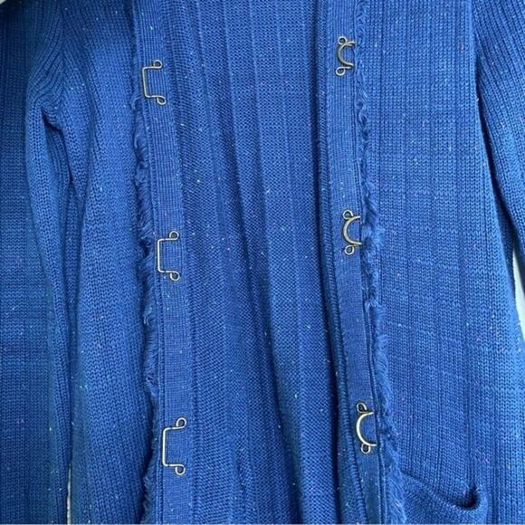 CAbi Navy Blue Speckled Duchess Longline Cardigan Medium - Picture 6 of 10